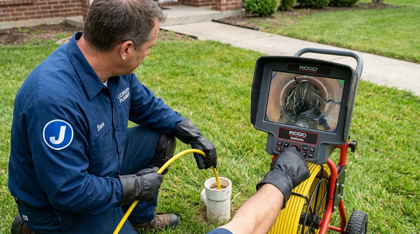 Sewer camera inspection being performed by Johns Plumbing LLC in Pageland